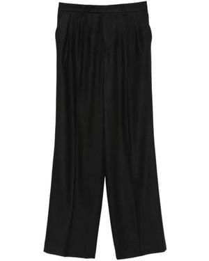 Manuel Ritz Double-Pleated Twill Pants - Black