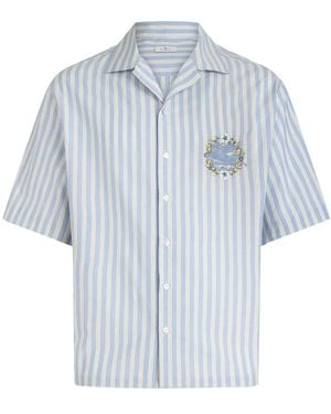 Etro Logo Cotton Shirt - Blue