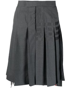 Thom Browne Stepped Box-Pleat Skirt - Grey