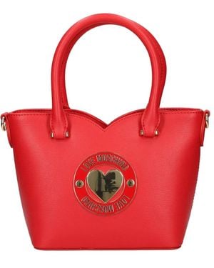 Love Moschino Logo-Plaque Tote Bag - Red