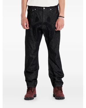A Bathing Ape Jeans mit Haifischkopf-Stickerei - Schwarz