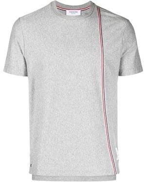 Thom Browne T-Shirt Mit Rwb-Streifen - Grau
