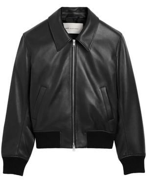 Ami Paris Lamb-Leather Zipped Jacket - Black