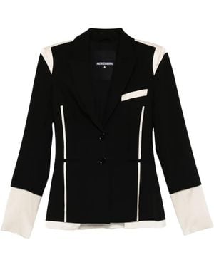 Patrizia Pepe Color Block Slim Blazer - Black
