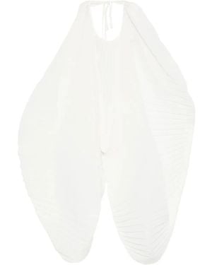 Mark Kenly Domino Tan Plissierte Anthea-Atelier Bluse - Weiß