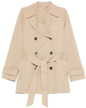 Marella Emmsottile Double-Breasted Belted Jacket - Natural