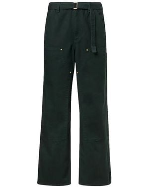 Sacai Pantalones Con Cinturón De X Carhartt Wip - Verde