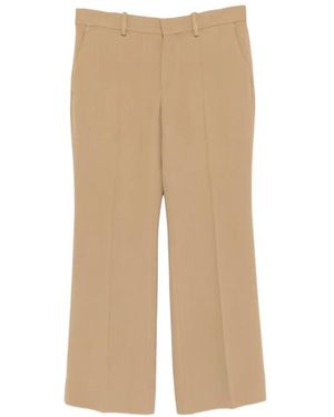 TOTEME Kick Pressed-Crease Flared Trousers - Natural