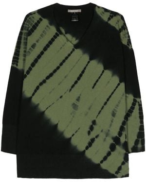 Suzusan Tesuji Yoroidan Shibori Kaschmirpullover - Grün