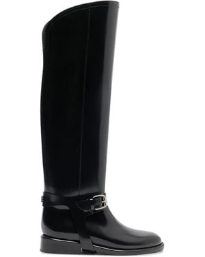 Casadei Leather Knee-High Boots - Black