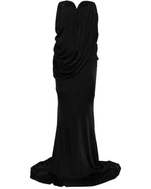 GIUSEPPE DI MORABITO Draped Strapless Cowl-Neck Gown - Black