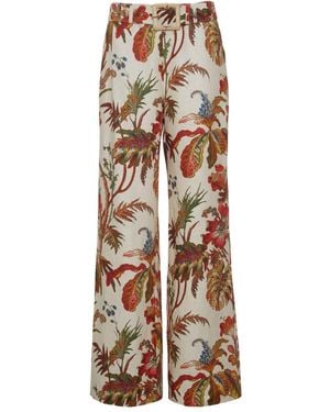 Cara Cara Pantaloni Mayflower A Fiori - Neutro