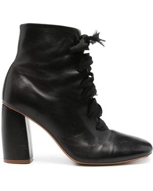 forte_forte Lace-Up Ankle Boots - Black