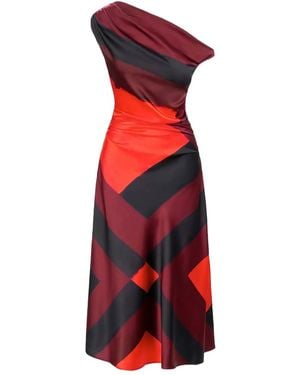 STAUD Phare ワンショルダードレス - レッド