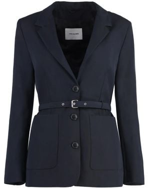 Yves Salomon Belted Blazer - Blue