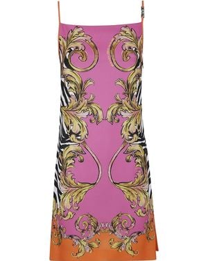 Versace Jeans Couture Outline Barocco ミニドレス - パープル