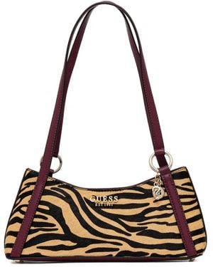 Guess Domitilla Zebra-print Charm Tote Bag - Metallic