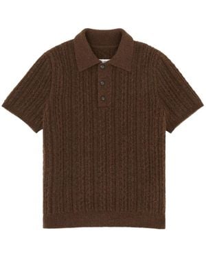 MM6 by Maison Martin Margiela ケーブルニット ポロシャツ - ブラウン