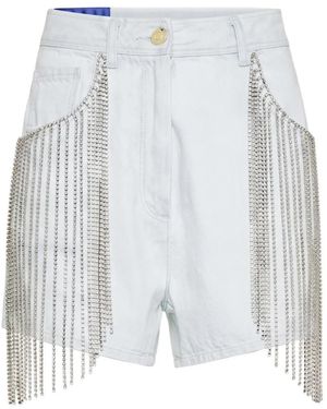 forte_forte Diamanté-Fringe Shorts - White