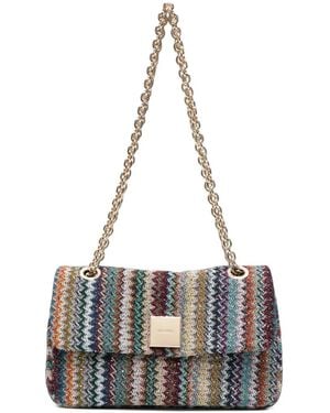 Missoni Sac Porté Épaule En Maille À Motif Zig-Zag - White