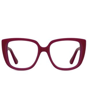 Moschino Full-Rim Square Glasses - Pink
