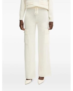 ERMANNO FIRENZE Pantalones Cargo Con Bordado Floral - Blanco