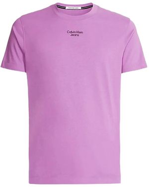 Calvin Klein Logo-Print Crew-Neck T-Shirt - Pink