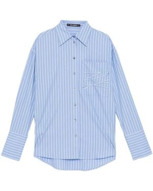 KARL LAGERFELD Autograph Striped Shirt - Blue