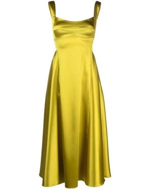 Atu Body Couture Square-Neck Satin Maxi Dress - Yellow