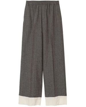 Undercover Up2e1507 Herringbone Elastic-waist Pants - Gray