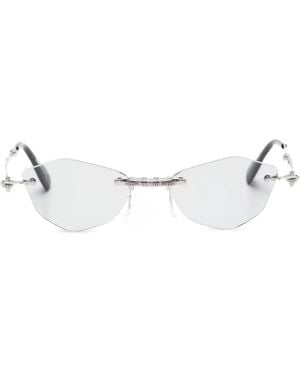 Kuboraum Maske H48 Embellished Sunglasses - White