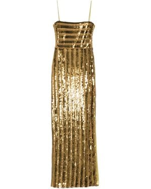Galvan London Sequin Bandeau Gown Maxi Dress - Metallic