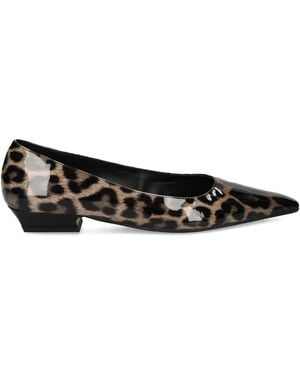 Ras Leopard-Print Pointed-Toe Pumps - Black