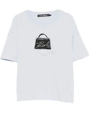 KARL LAGERFELD Graphic-Print Short-Sleeve T-Shirt - White