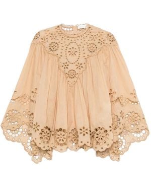 Zimmermann Awaken Embroidered Blouse - Natural