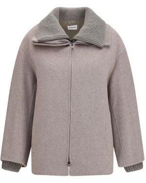P.A.R.O.S.H. Quilted Layered Wool Jacket - Grey