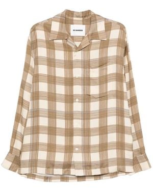 Jil Sander Hemd Mit Karomuster - Natur