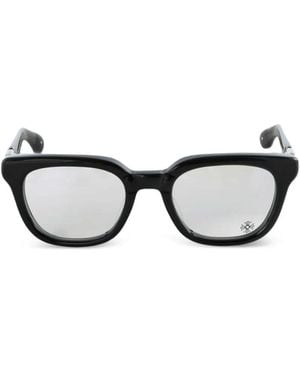 Chrome Hearts Logo-Plaque Square-Frame Sunglasses - Black