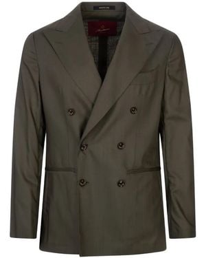 Montecore Double-Breasted Peak-Lapels Blazer - Green