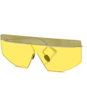 Prada Shield-Frame Sunglasses - Yellow