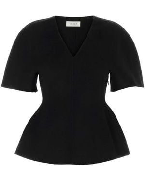 Lisa Yang Top Mit Schößchen - Schwarz