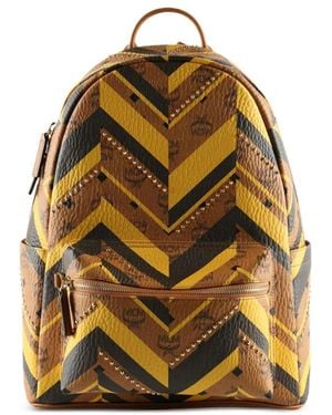 MCM Chevron-Print Backpack - Brown