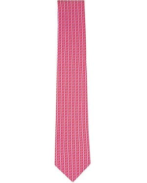 Ferragamo Patterned Tie - Pink