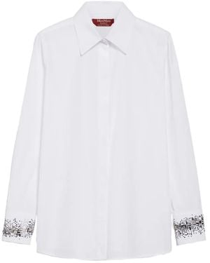 Max Mara Crystal-embellish shirt - Weiß
