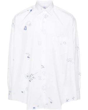 Vetements Graphic-Print Cotton Shirt - White
