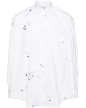 Vetements Graphic-Print Cotton Shirt - White