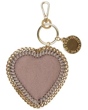 Stella McCartney Chain-Trim Heart-Motif Keyring - Natural