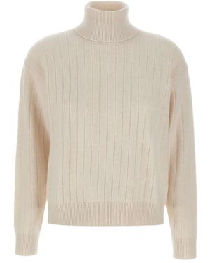 Eleventy Turtleneck Ribbed Sweater - White