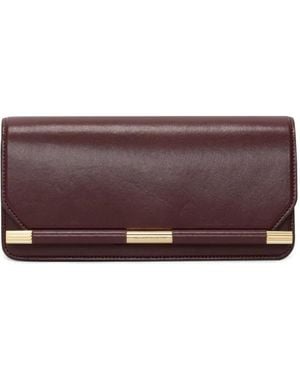 Victoria Beckham 202 Leather Bar-Detail Clutch Bag - Purple