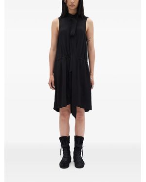 Ann Demeulemeester Tie-Detail Midi Dress - Black